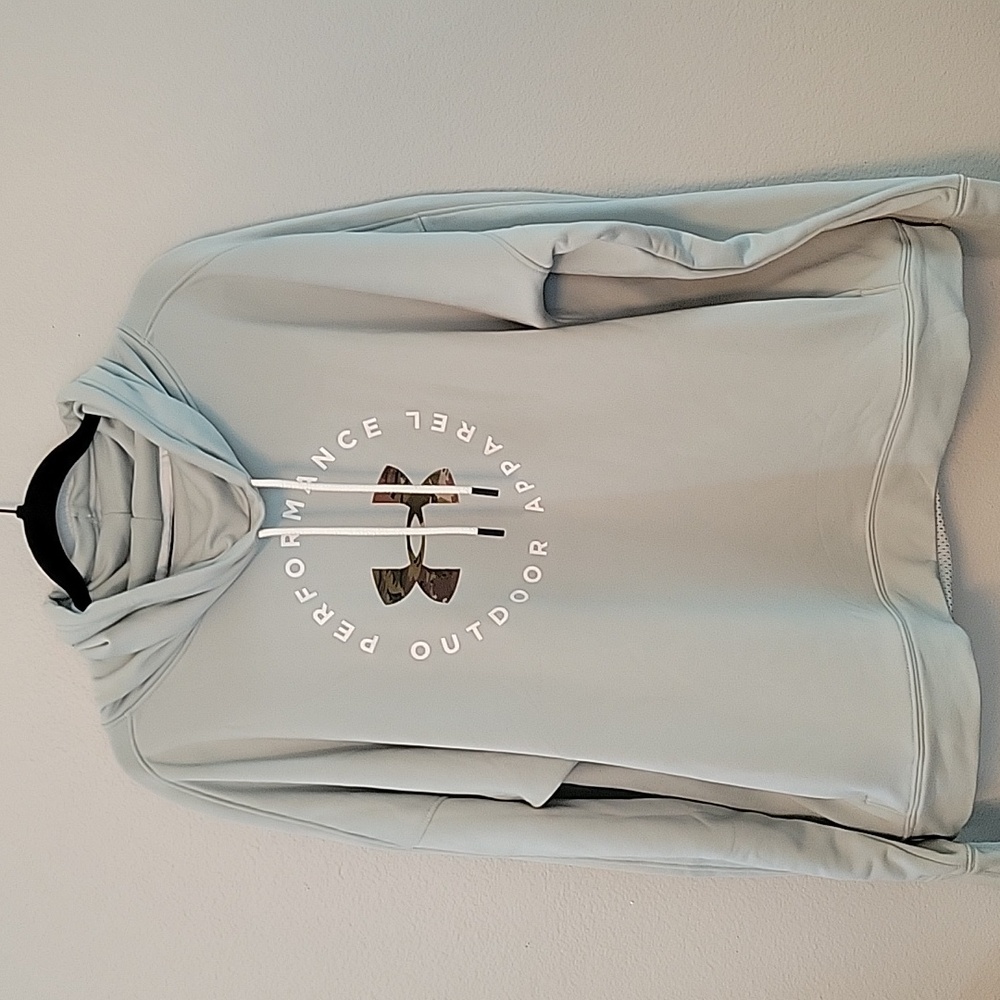XXL Under Armour Aqua camo logo womens cowl neck sweatshirt